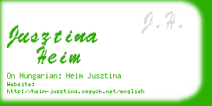 jusztina heim business card
